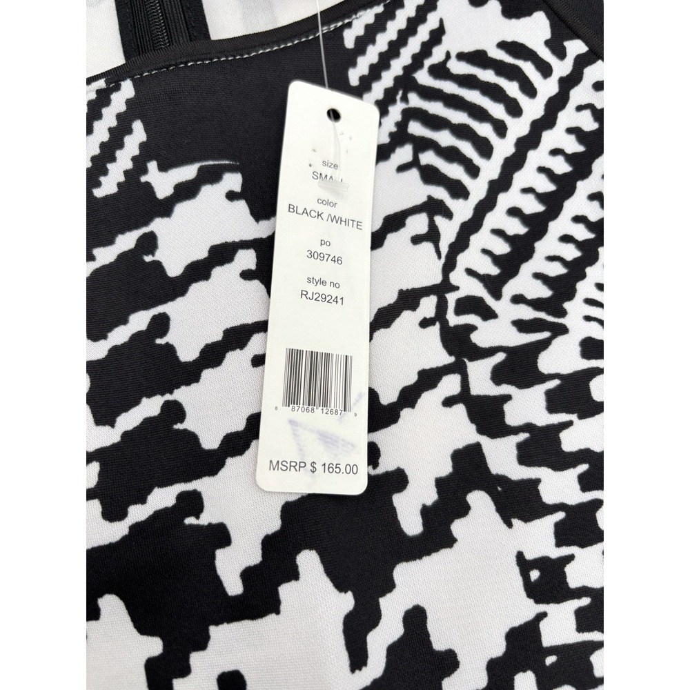 Romeo & Juliet Couture Dress Small Black White Geometric Bodycon Sheath Chic NWT - Picture 4 of 12